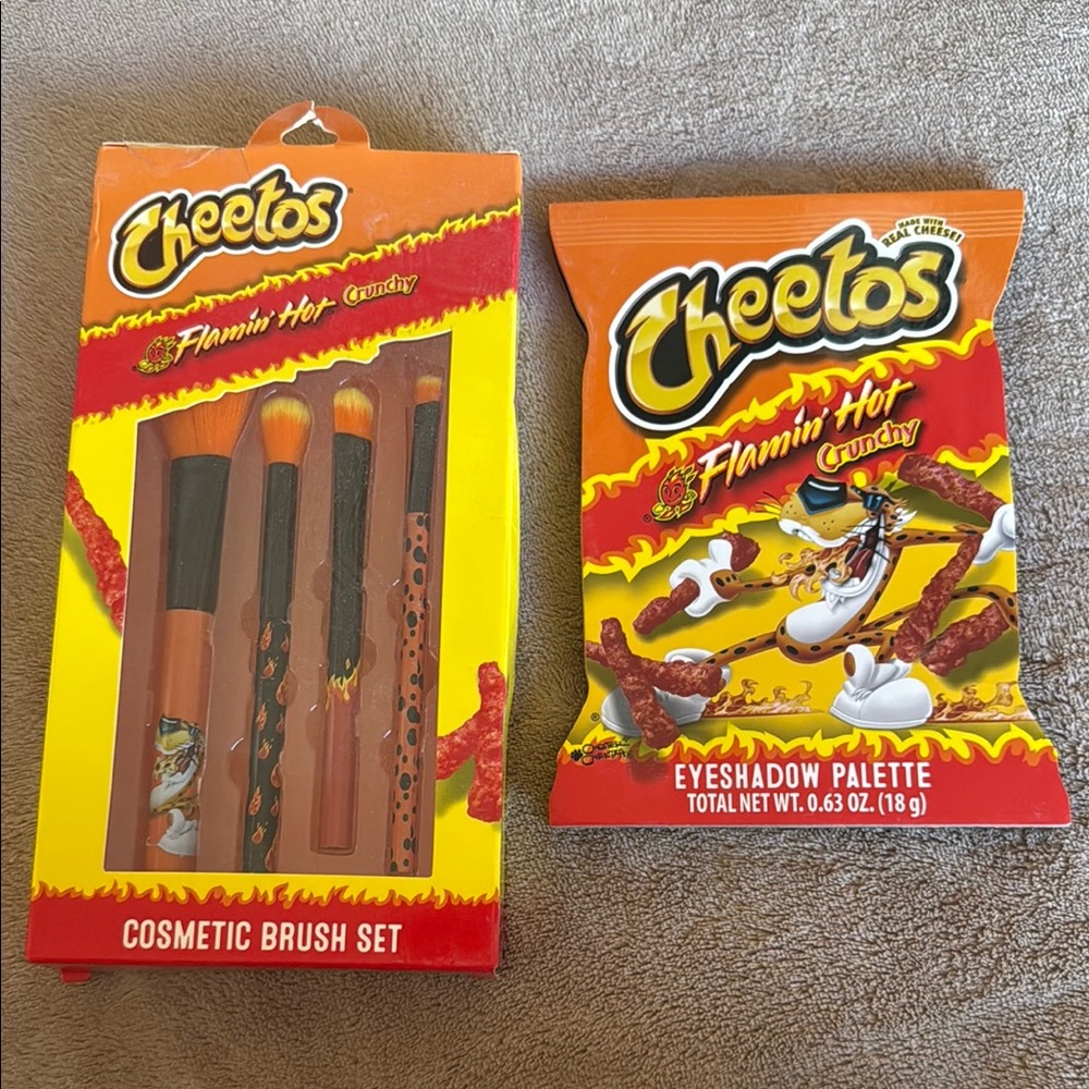 Cheetos Flamin' Hot Cosmetic Brush Set and Eyeshadow Palette